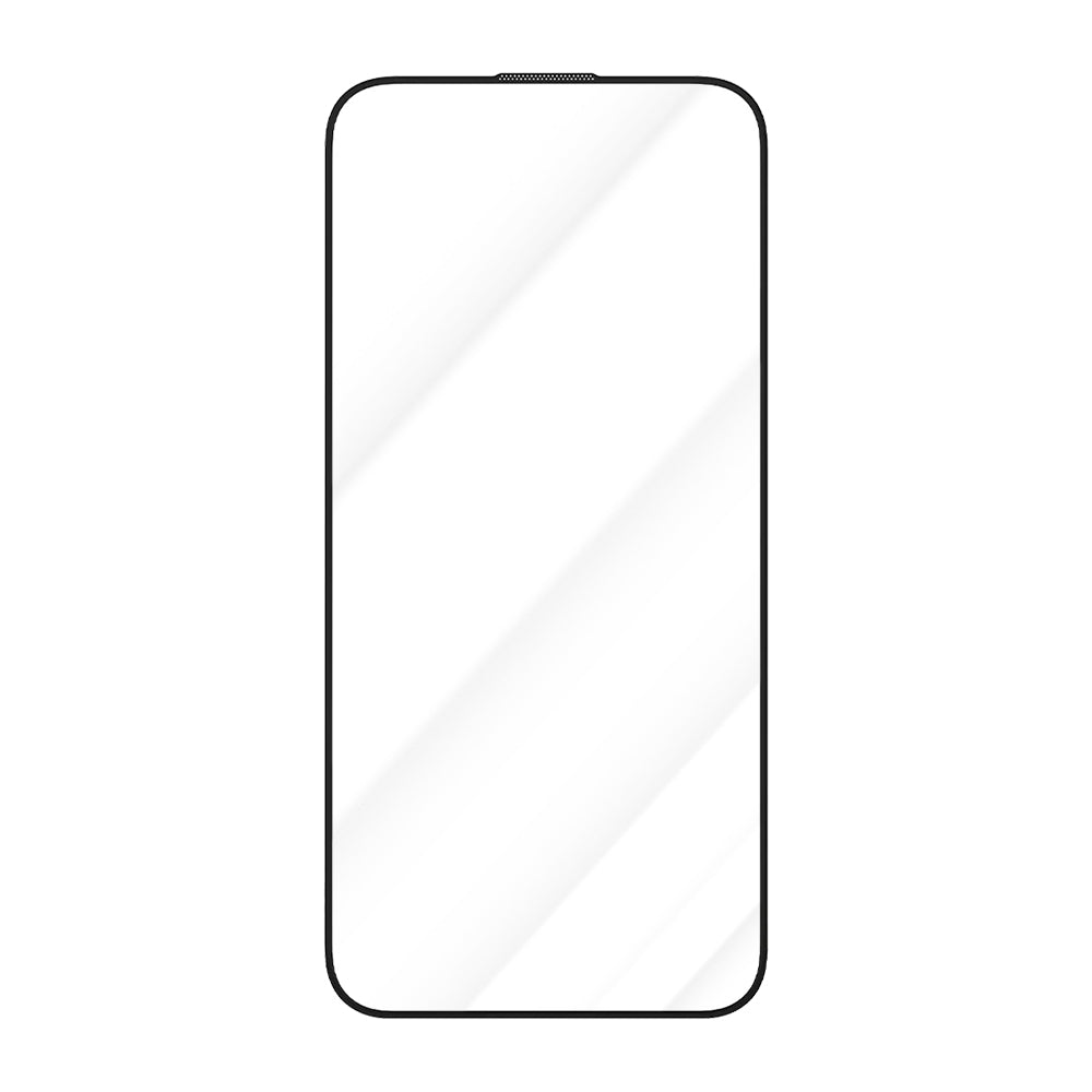 Film de protection d'écran Blueo Crystal Anti-Rayures pour Apple iPhone 16 Plus / 15 Plus, Verre Trempé, Collage Complet, Noir