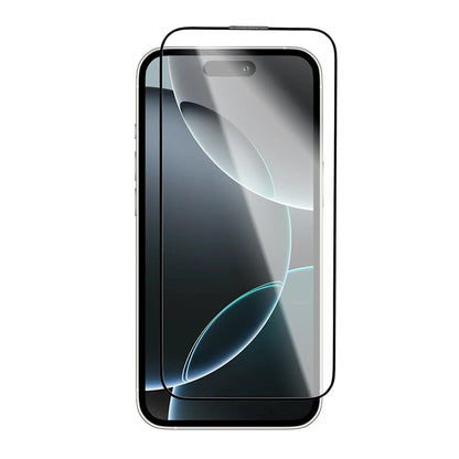 Film de protection d'écran Blueo Crystal Anti-Rayures pour Apple iPhone 16 Plus / 15 Plus, Verre Trempé, Collage Complet, Noir