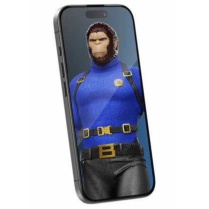 Film de protection d'écran Blueo Crystal Anti-Rayures pour Apple iPhone 16 Plus / 15 Plus, Verre Trempé, Collage Complet, Noir