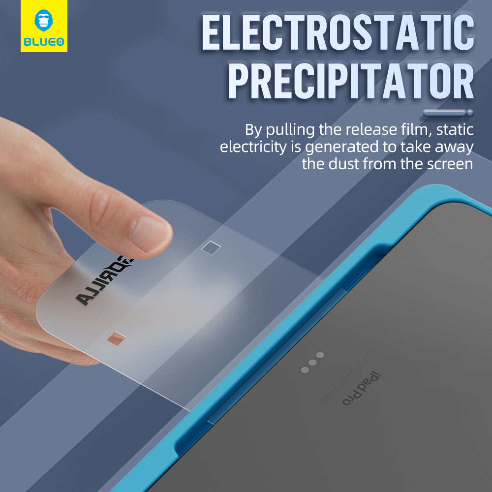 Blueo HD Applicator Pro Screen Protector for Apple iPad Air 13 (2024), Tempered Glass, Full Glue