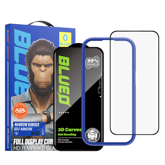 Film de protection d'écran Blueo HD pour Apple iPhone 16 Pro Max, Verre trempé, Full Glue, 3D, Noir