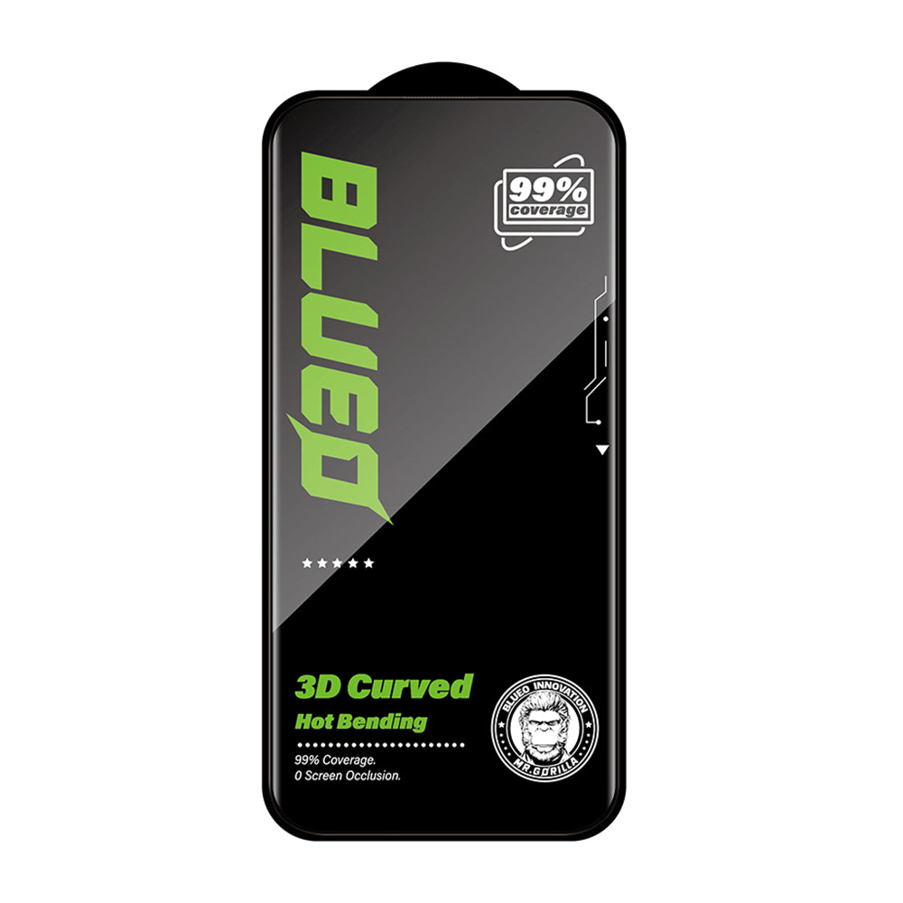 Film de protection d'écran Blueo HD pour Apple iPhone 16 Pro Max, Verre trempé, Full Glue, 3D, Noir