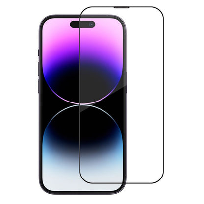 Film de protection d'écran Blueo Sapphire Applicator Pro pour Apple iPhone 16 Pro Max, Verre Trempé, Collage Complet, Noir