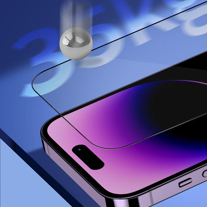 Film de protection d'écran Blueo Sapphire Applicator Pro pour Apple iPhone 16 Pro Max, Verre Trempé, Collage Complet, Noir