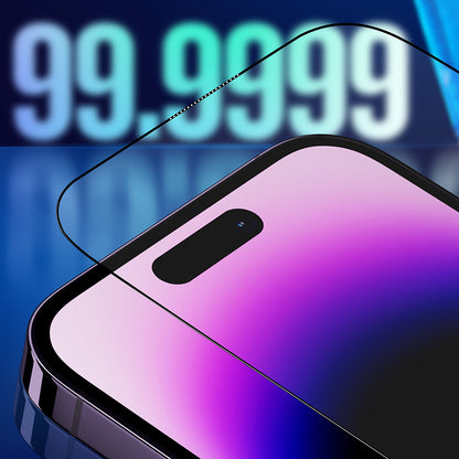 Film de protection d'écran Blueo Sapphire Applicator Pro pour Apple iPhone 16 Pro Max, Verre Trempé, Collage Complet, Noir