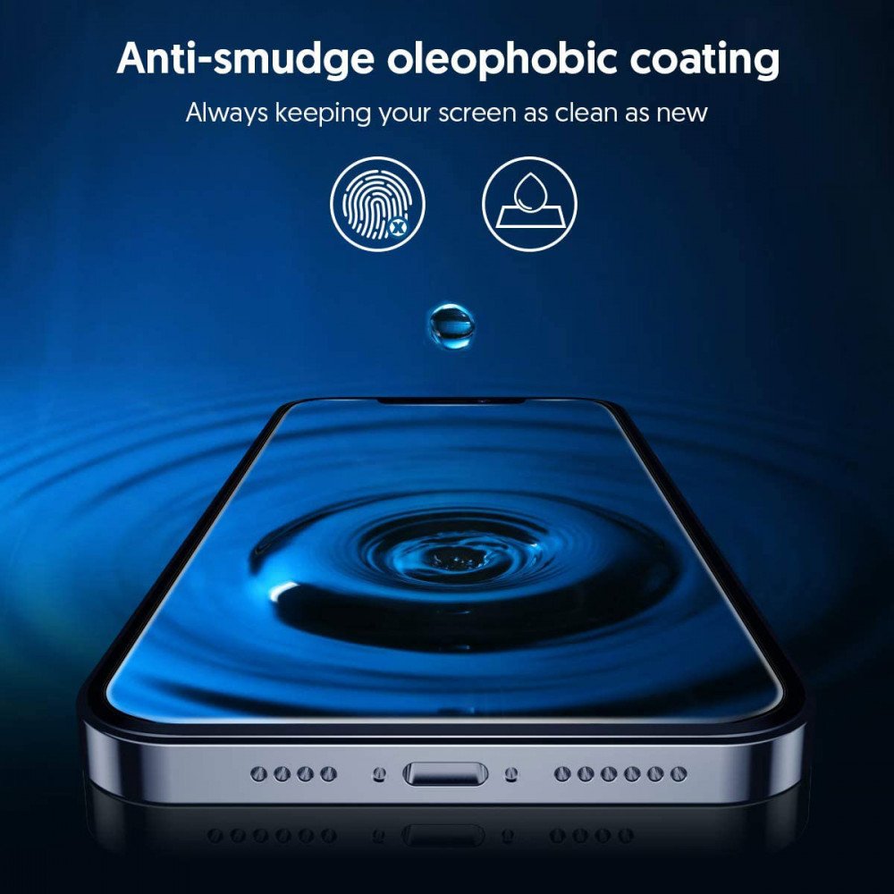 Blueo Silk HD Screen Protector Film for Apple iPhone 13 Pro Max, Tempered Glass, Full Glue, Set of 5 pieces, 2.5D, Black