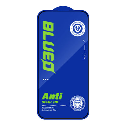Film de protection d'écran Blueo Silk HD pour Apple iPhone 15 Pro Max, Verre trempé, Collage intégral, Lot de 5 pièces, 2.5D, Noir