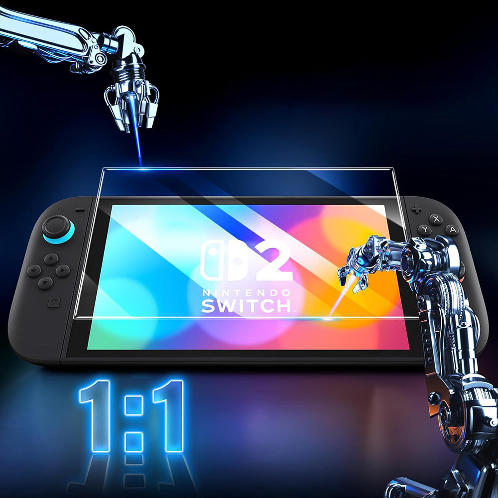 Film de protection d'écran Techsuit SwitchAura Applicator pour Nintendo Switch 2, Verre trempé, Set de 2 pièces