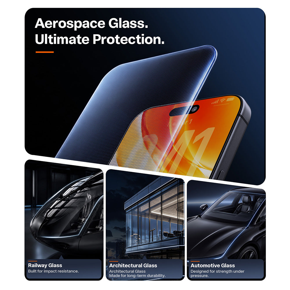 Film de protection d'écran Torras OrigArmor pour Apple iPhone 18 Pro Max / 17 Pro Max, Verre trempé, Collage intégral