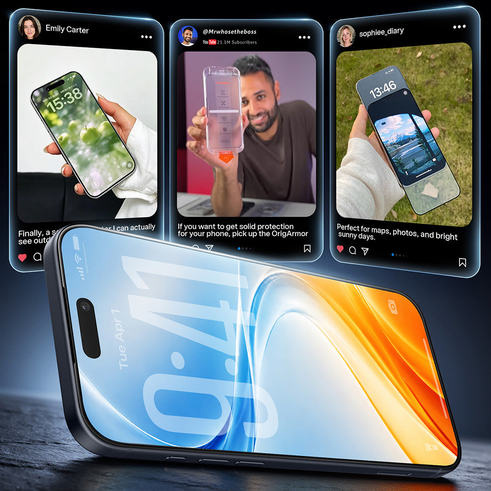 Film de protection d'écran Torras OrigArmor pour Apple iPhone 18 Pro Max / 17 Pro Max, Verre trempé, Collage intégral