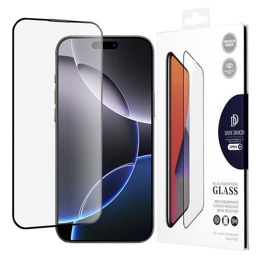 Film de protection d'écran DUX DUCIS pour Apple iPhone 16 Pro Max, Verre trempé, Edge Glue, Noir