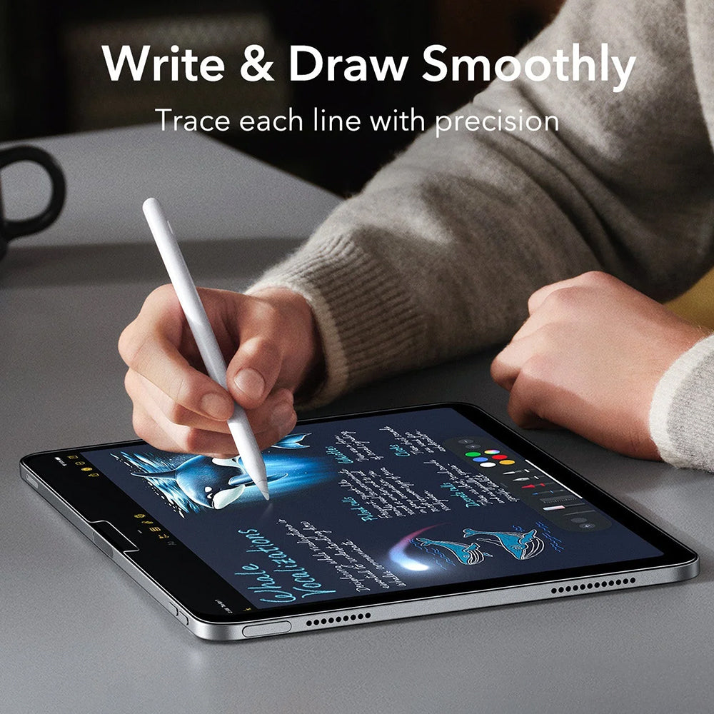 Film de protection d'écran ESR Armorite Paper Feel UltraFit pour Apple iPad Air 11 (2026) / Air 11 (2025), Verre Trempé, Full Glue, Lot de 2 pièces