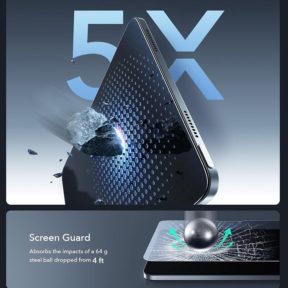 Film de protection d'écran ESR Armorite Paper Feel UltraFit pour Apple iPad Air 11 (2026) / Air 11 (2025), Verre Trempé, Full Glue, Lot de 2 pièces