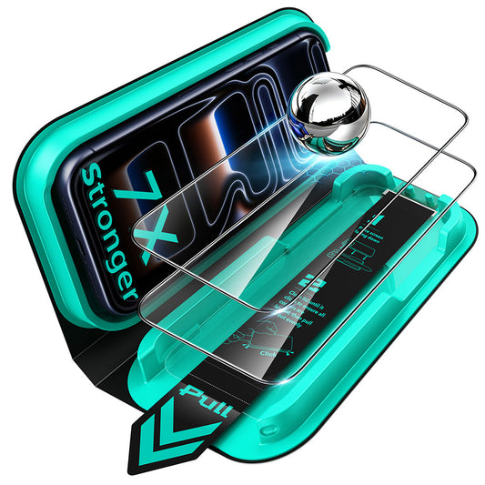 Film de protection d'écran ESR Armorite UltraFit pour Apple iPhone 18 Pro / 17 Pro, Verre trempé, Collage intégral, Lot de 2 pièces, Noir