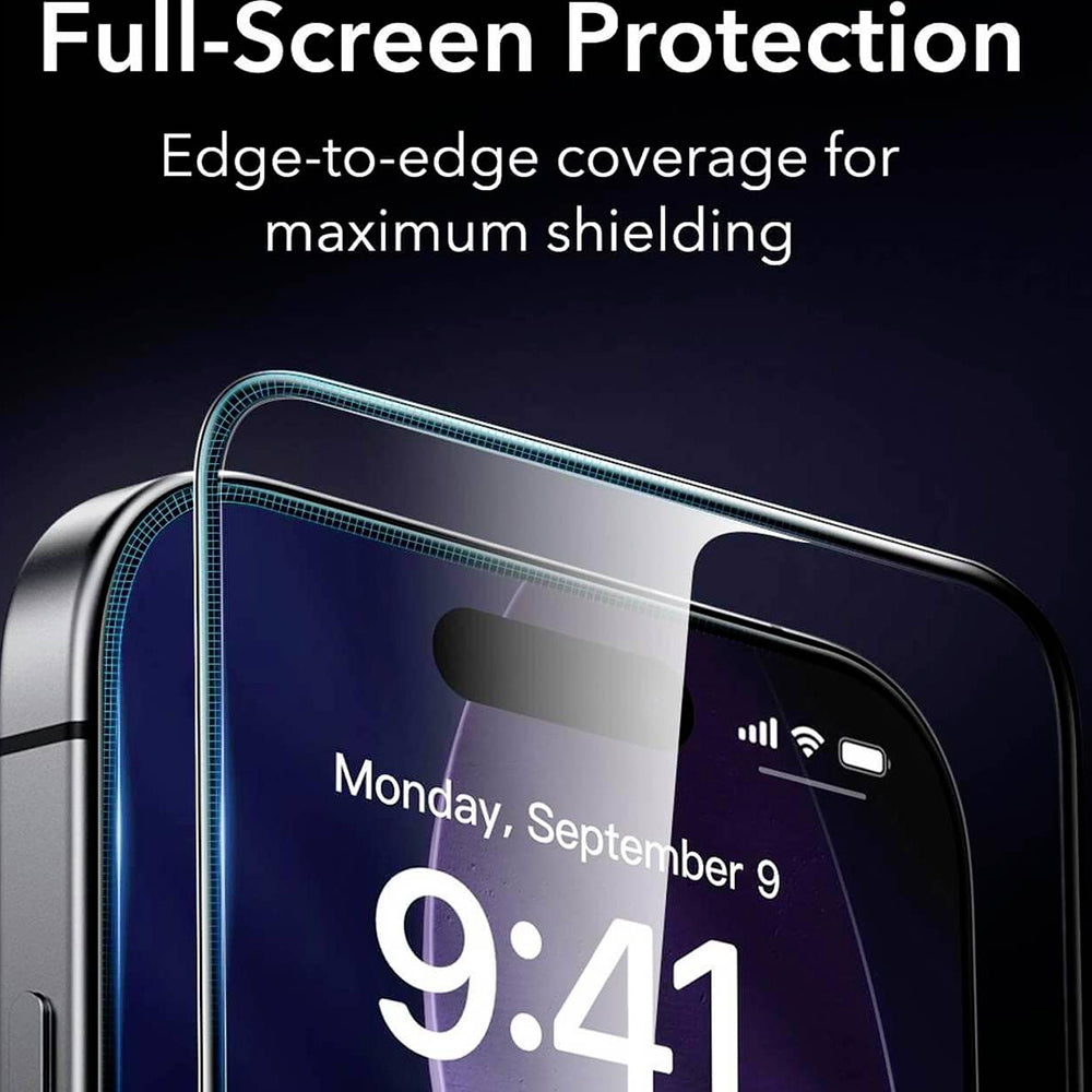 Film de protection d'écran ESR Armorite UltraFit pour Apple iPhone 18 Pro Max / 17 Pro Max, Verre trempé, Collage intégral, Lot de 2 pièces, Noir