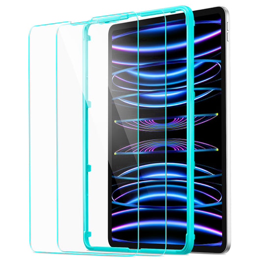 Film de protection d'écran ESR pour Apple iPad Air (2022) / Pro 11 (2021) / Air (2020), Verre Trempé, Full Glue, Lot de 2 pièces.