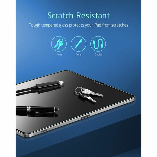 Film de protection d'écran ESR pour Apple iPad Pro 12.9 (2022) / Pro 12.9 (2021) / Pro 12.9 (2020), Verre Trempé, Full Glue, Lot de 2 pièces