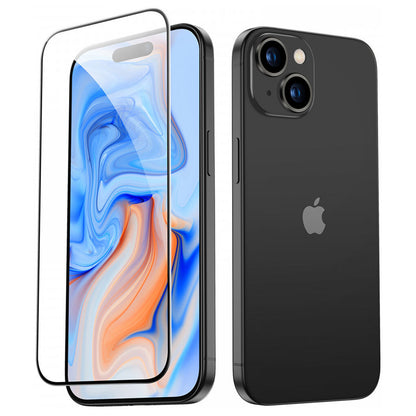 Film de protection Ecran ESR pour Apple iPhone 15, Verre Trempé, Full Glue, Noir