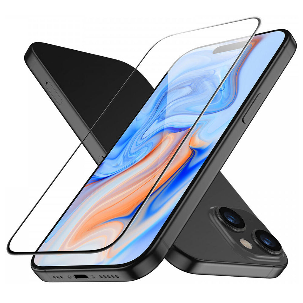 Film de protection Ecran ESR pour Apple iPhone 15, Verre Trempé, Full Glue, Noir