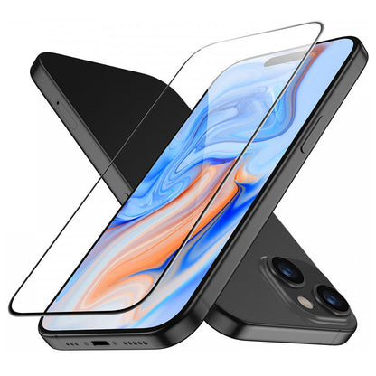 Film de protection Ecran ESR pour Apple iPhone 15, Verre Trempé, Full Glue, Noir