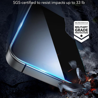 Film de protection Ecran ESR pour Apple iPhone 17 Pro, Verre Trempé, Full Glue, Set de 3 pièces