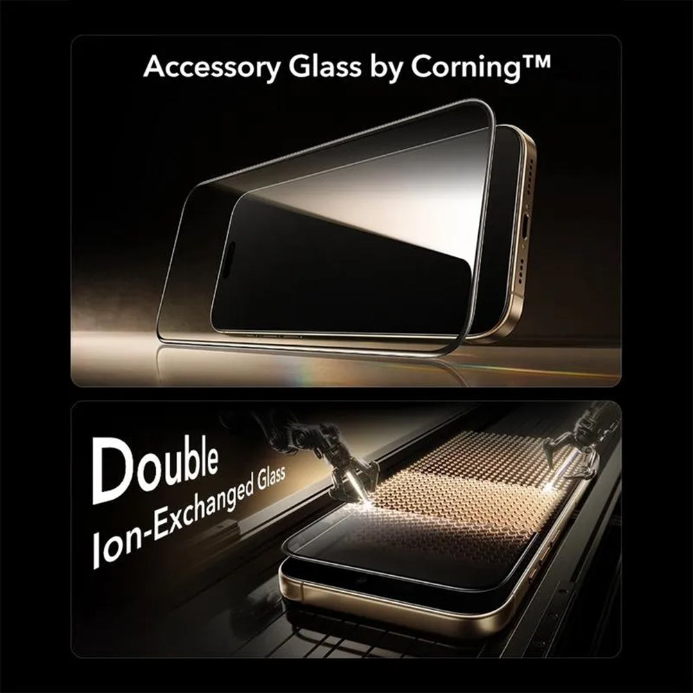 Film de protection d'écran ESR UltraFit Armorite Pro pour Apple iPhone 17 Pro, Verre Trempé, Full Glue, Noir