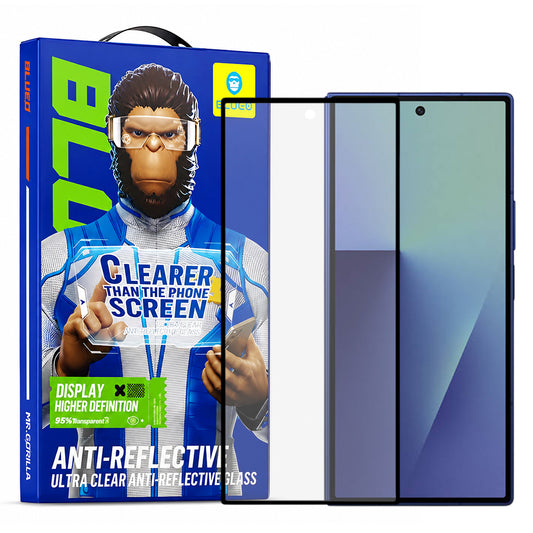 Film de protection écran extérieur Blueo Anti-Réfléchissant HD pour Samsung Galaxy Z Fold8 Ultra F976, Verre Trempé, Collage Complet, Noir