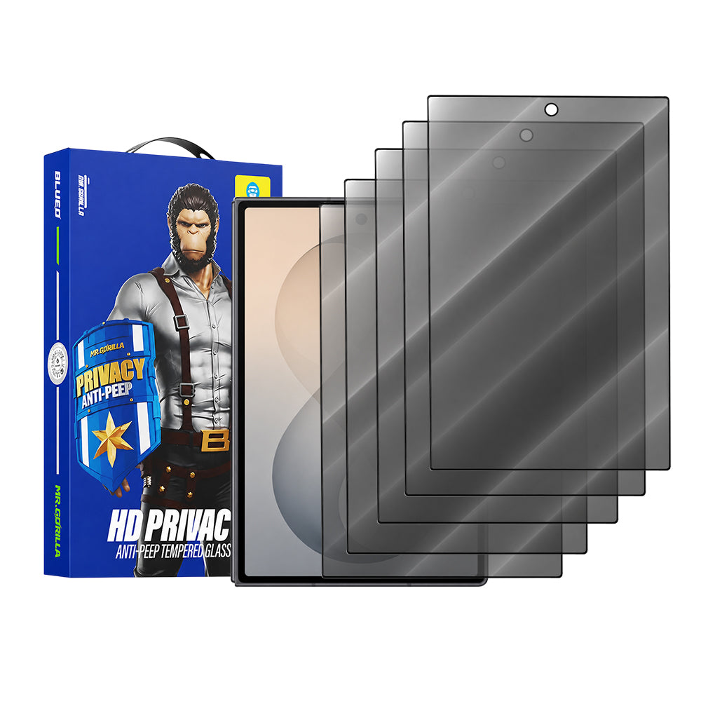 Film de protection écran extérieur Privacy Blueo Anti-Peep pour Samsung Galaxy Z Fold8 F976, Verre trempé, Collage complet, Lot de 5 pièces