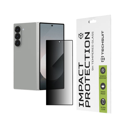 Film de protection d'écran extérieur Privacy Techsuit pour Samsung Galaxy Z Fold6 F956, Verre trempé, Collage intégral, 111D