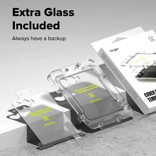 Film de protection écran extérieur Ringke Cover Display pour Samsung Galaxy Z Flip7 F766, verre trempé, colle intégrale, lot de 2 pièces