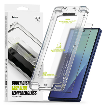 Film de protection Écran Extérieur Ringke Easy Slide pour Samsung Galaxy Z Fold7 F966, Verre Trempé, Full Glue, Set de 2 pièces
