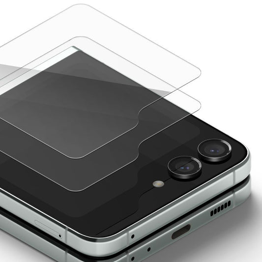 Film de protection Écran Extérieur Ringke pour Samsung Galaxy Z Flip5 F731, Verre Trempé, Full Glue, Lot de 2 pièces