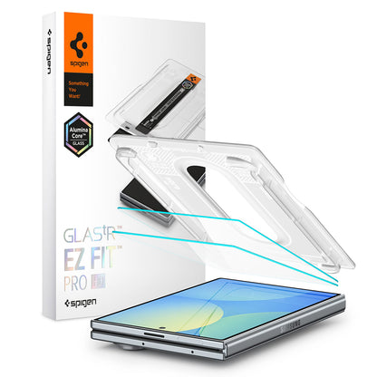 Film de protection écran extérieur Spigen GlastR EZ FIT Pro HD pour Samsung Galaxy Z Fold8 F971, Verre trempé, Collage complet, Lot de 2 pièces AGL11943