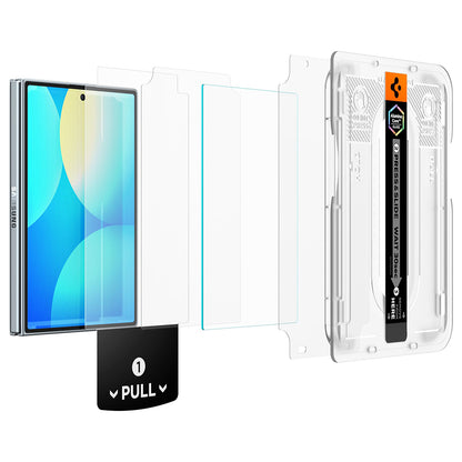 Film de protection écran extérieur Spigen GlastR EZ FIT Pro HD pour Samsung Galaxy Z Fold8 F971, Verre trempé, Collage complet, Lot de 2 pièces AGL11943