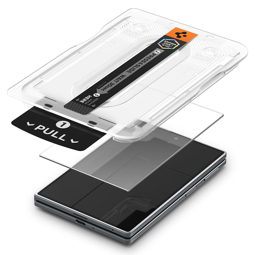 Film de protection écran extérieur Spigen GlastR EZ FIT Pro HD pour Samsung Galaxy Z Fold8 F971, Verre trempé, Collage complet, Lot de 2 pièces AGL11943