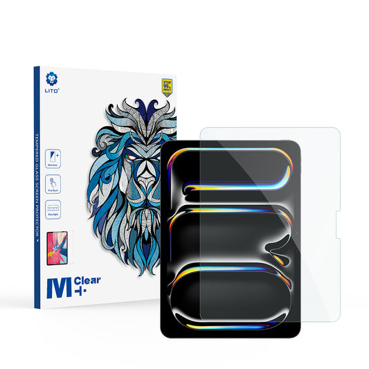 Film de protection d'écran Lito Classic pour Apple iPad Pro 11 (2024), Verre trempé, Collage intégral, 2.5D