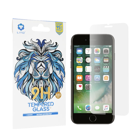 Film de protection d'écran Lito Classic pour Apple iPhone SE (2022) / SE (2020) / 8 / 7, Verre trempé, Collage complet, 2.5D