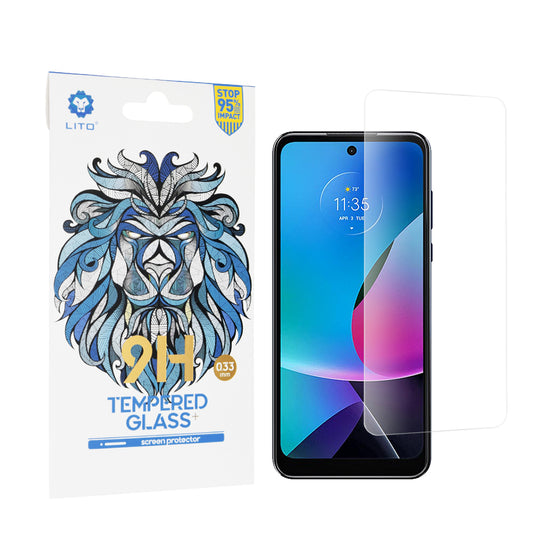 Film de protection d'écran Lito Classic pour Motorola Moto G Play (2023), Verre trempé, Full Glue, 2.5D