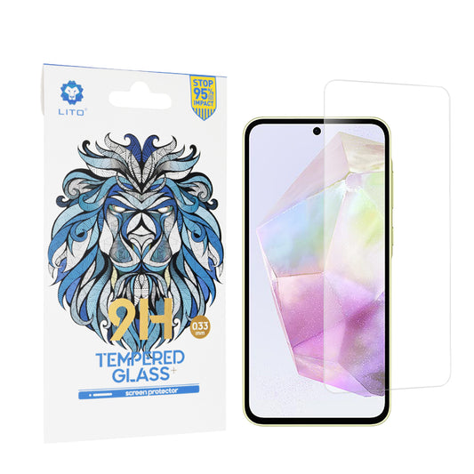 Film de protection d'écran Lito Classic pour Samsung Galaxy A55 5G A556 / A35 5G A356, Verre trempé, Full Glue, 2.5D