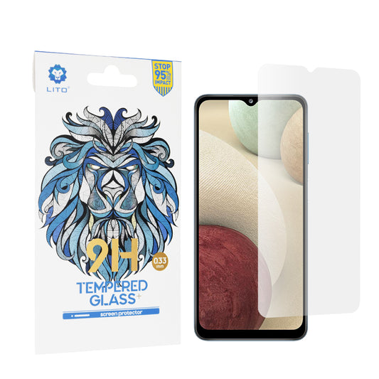 Film de protection d'écran Lito Classic pour Samsung Galaxy F12 F127 / A12 Nacho A127 / M02 M022 / M12 M127, Verre trempé, Full Glue, 2.5D