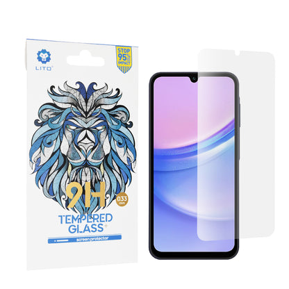 Film de protection d'écran Lito Classic pour Samsung Galaxy M15 / A15 5G A156 / A15 A155, Verre trempé, Full Glue, 2.5D