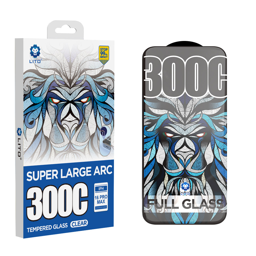 Film de protection d'écran Lito D+ Max 300C pour Apple iPhone 14 Pro Max, Verre trempé, Collage intégral