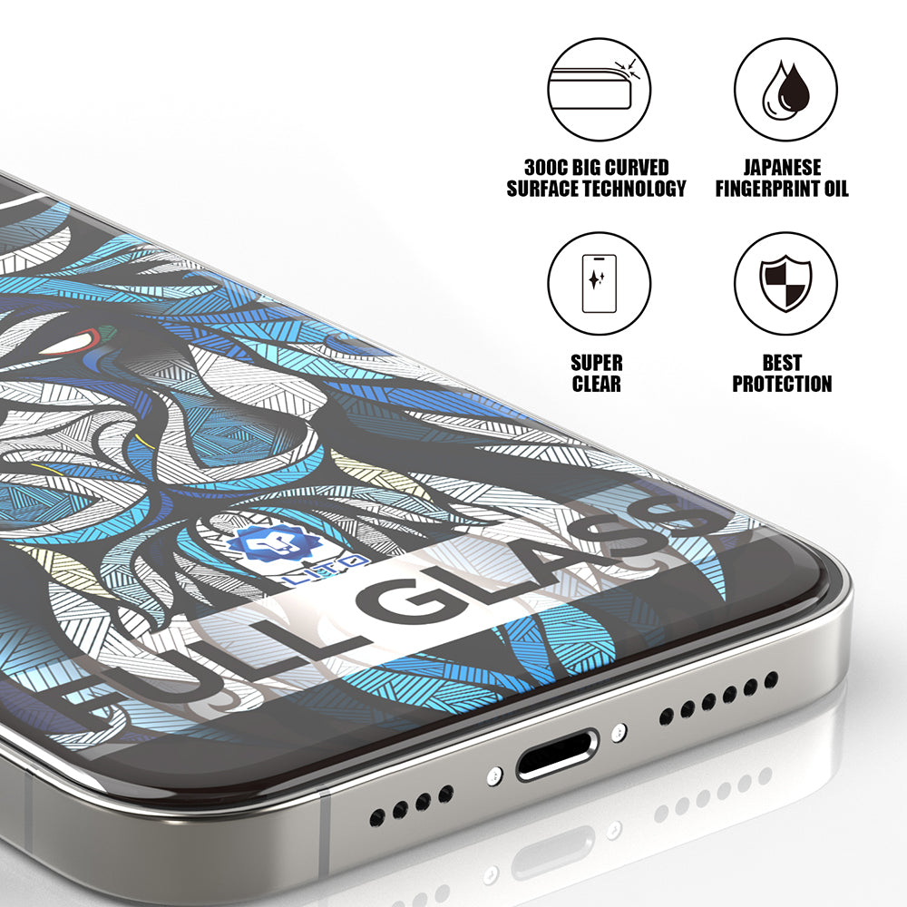 Film de protection d'écran Lito D+ Max 300C pour Apple iPhone 14 Pro Max, Verre trempé, Collage intégral