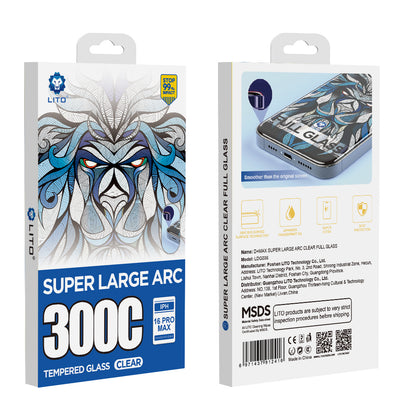 Film de protection d'écran Lito D+ Max 300C pour Apple iPhone 15, Verre trempé, Collage intégral