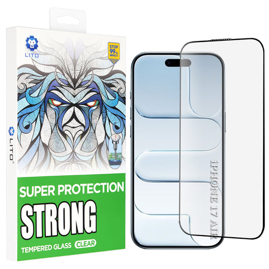 Film de protection d'écran Lito D+ Max Strong pour Apple iPhone 17 Air, Verre Trempé, Full Glue, Noir