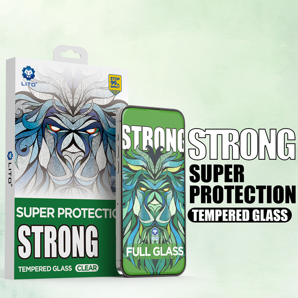 Film de protection écran Lito D+ Max Strong pour Apple iPhone 17 Pro Max, Verre Trempé, Full Glue, Noir