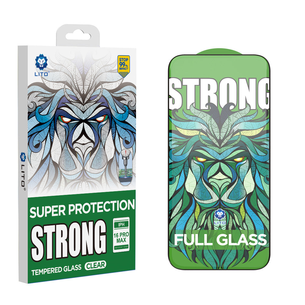 Film de protection écran Lito D+ Max Strong pour Apple iPhone 17 Pro Max, Verre Trempé, Full Glue, Noir