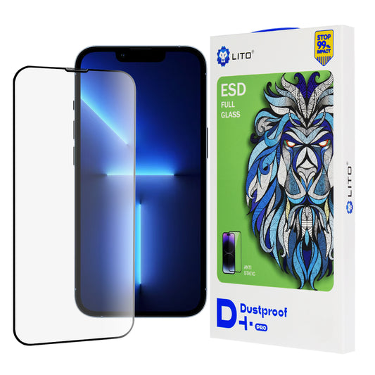 Film de protection écran Lito D+ Pro Dustproof pour Apple iPhone 14 Plus / 13 Pro Max, Verre Trempé, Full Glue, Noir