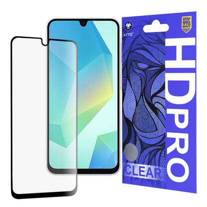 Film de protection d'écran Lito HD Pro Clear pour Samsung Galaxy A16 5G A166 / A16 4G A165, Verre trempé, Collage complet, Noir