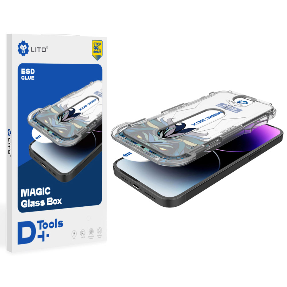 Film de protection d'écran Lito Magic Glass Box D+ Tools pour Apple iPhone 16, Verre trempé, Collage intégral